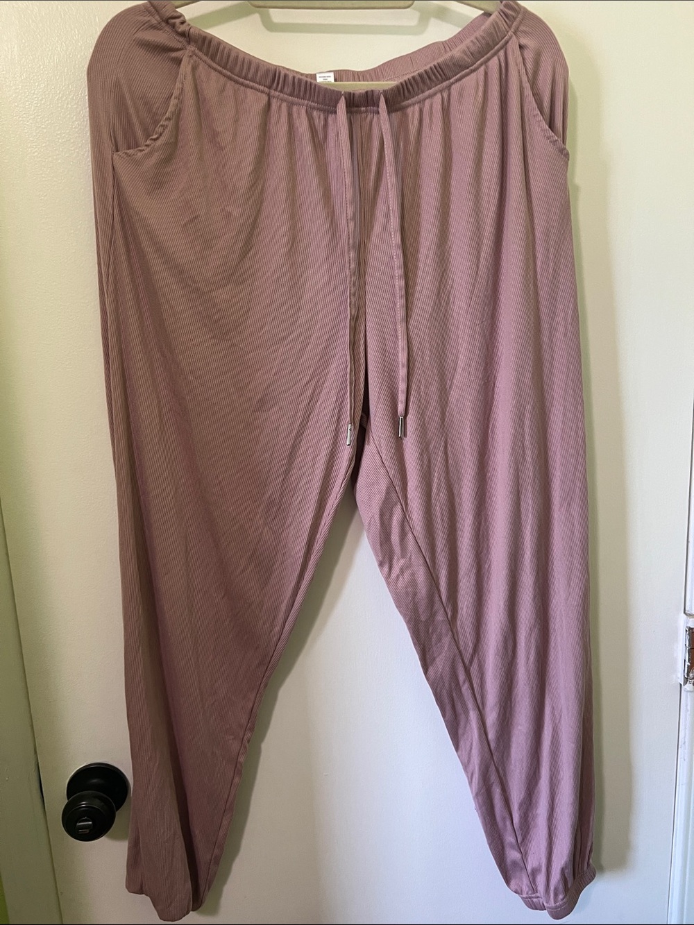 Nicole Miller New York Mauve Ribbed Tank and Pant set Pajamas size XL